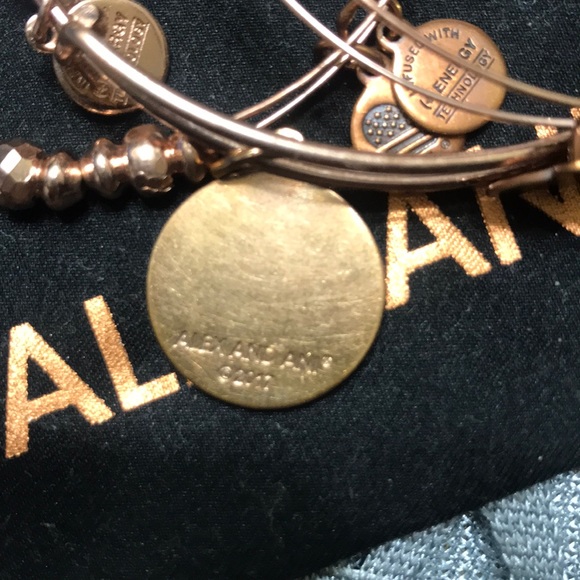 Rose Gold and Black Joy Alex and Ani Bracelet - Picture 3 of 4